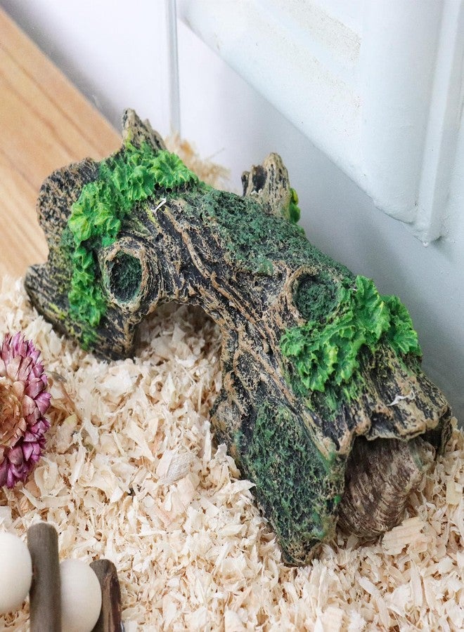 Oooct Hermit Crab Climbing Toy, Aquarium Betta Fish Hideout Caves, Resin Hollow Tree Trunk Ornament, Tank or Aquarium Decorations, Climbing and Hide Toy for Reptile Lizard Newt Hermit Crab - Image 3